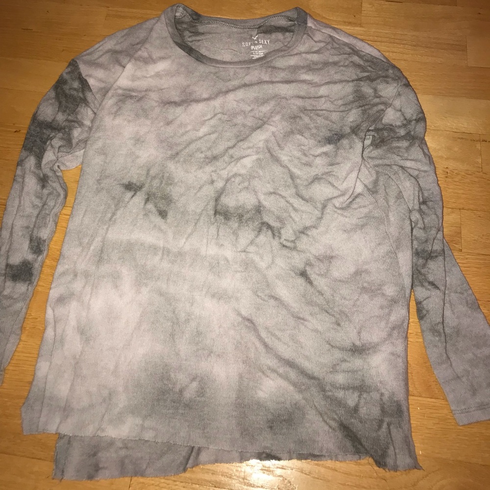 AMERICAN EAGLE grey tie dye long sleeve